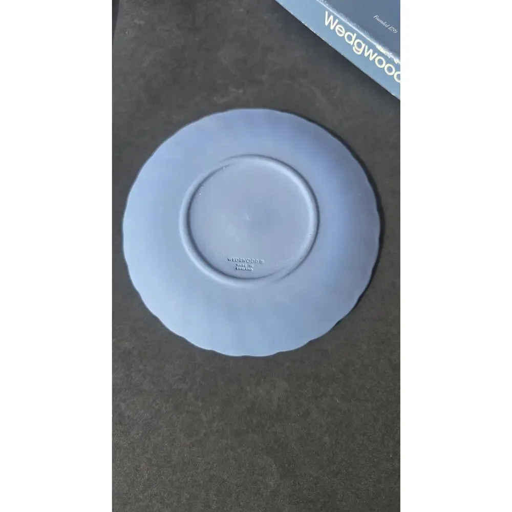 Wedgwood Blue Jasperware Fluted Candy Tray Dish Made In England Box Booklet
